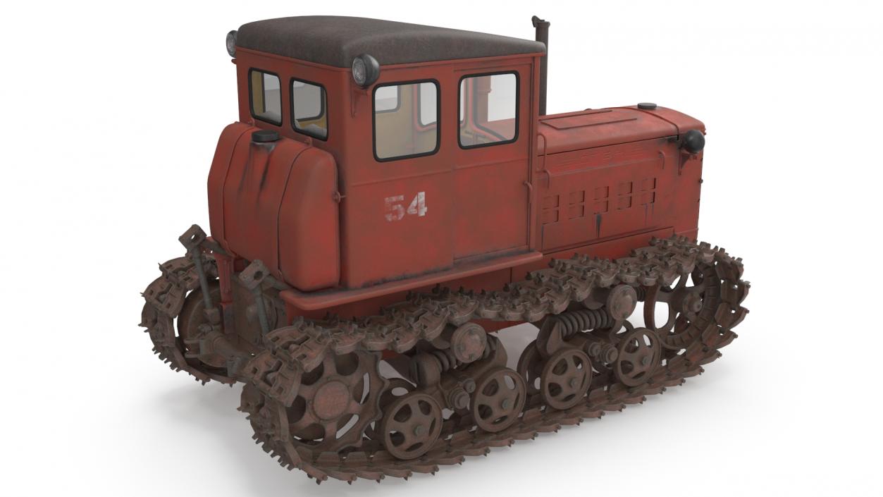 3D Old Soviet Tractor DT54 model