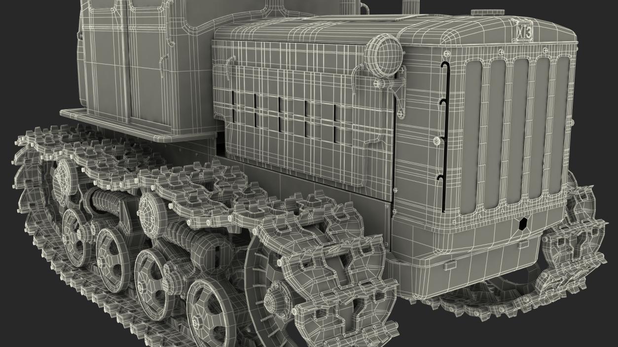 3D Old Soviet Tractor DT54 model