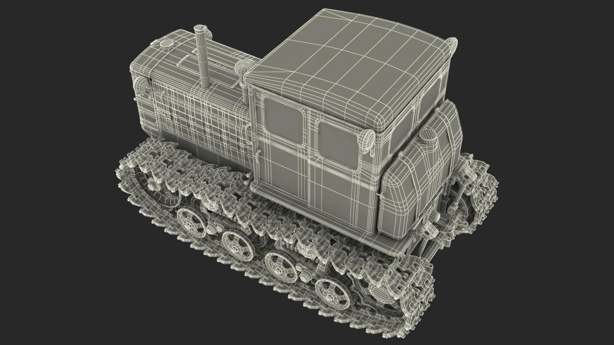 3D Old Soviet Tractor DT54 model