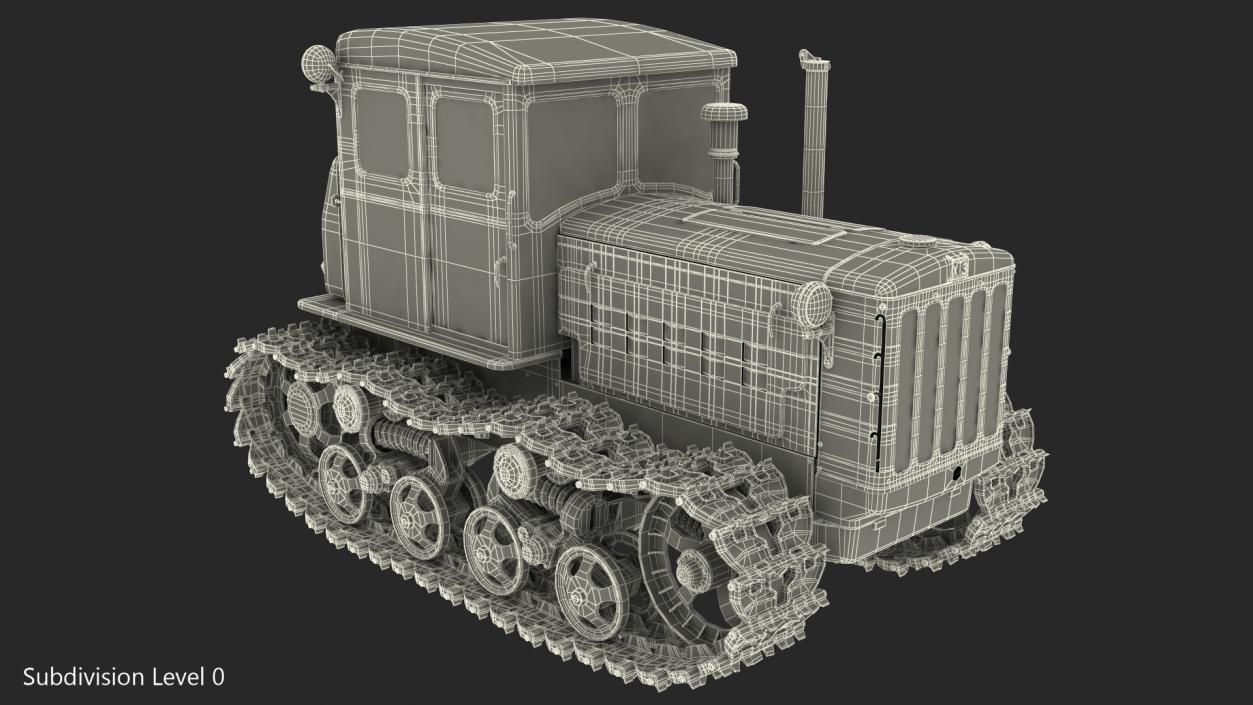 3D Old Soviet Tractor DT54 model