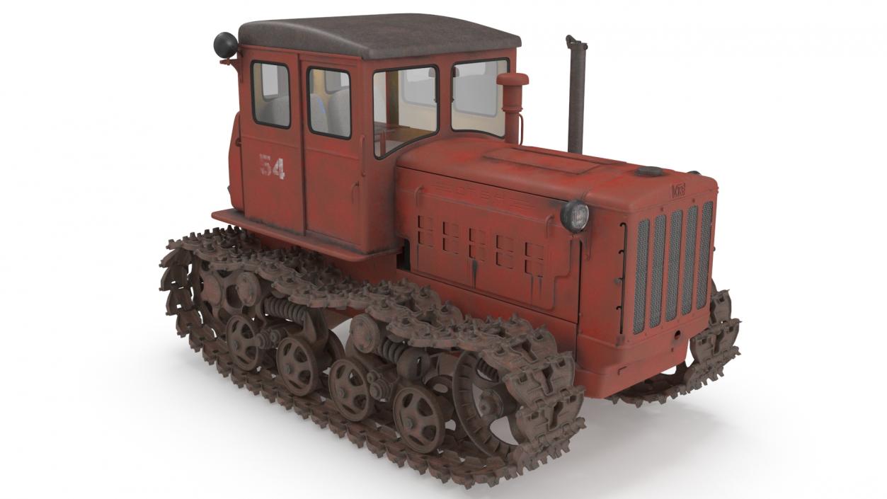 3D Old Soviet Tractor DT54 model