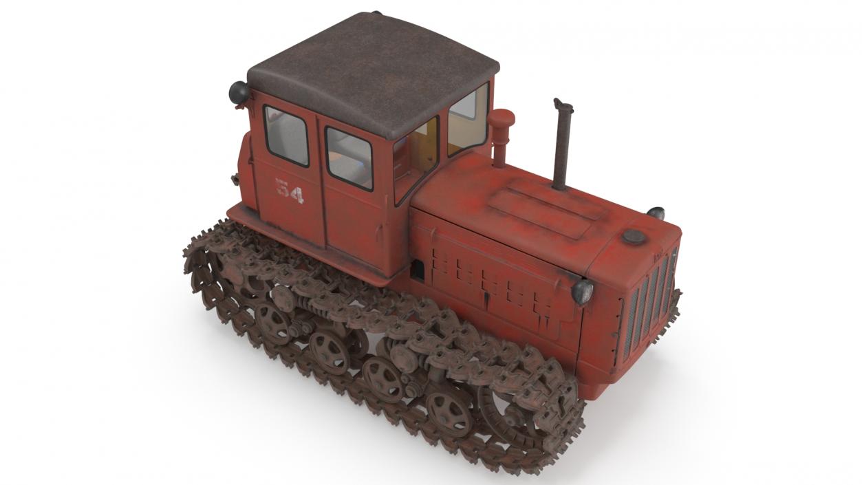 3D Old Soviet Tractor DT54 model