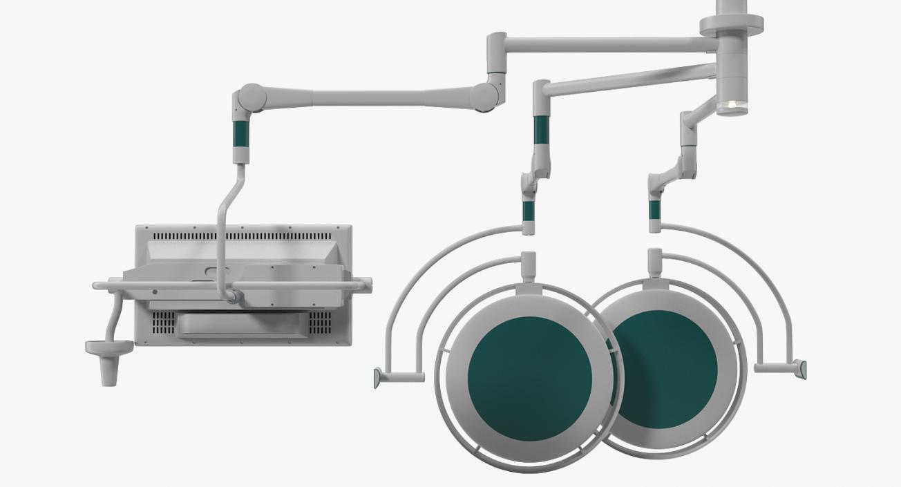 3D Ceiling Mount Two Surgical Light with Monitor Generic model