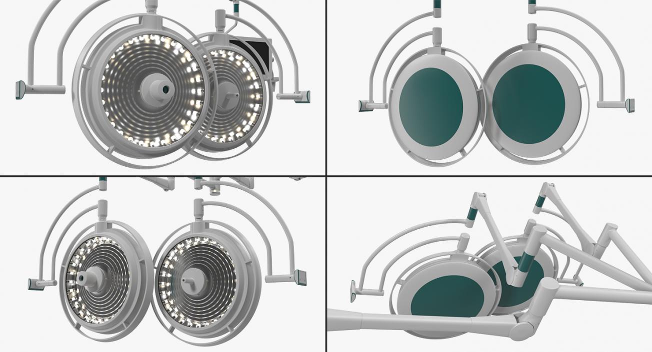 3D Ceiling Mount Two Surgical Light with Monitor Generic model