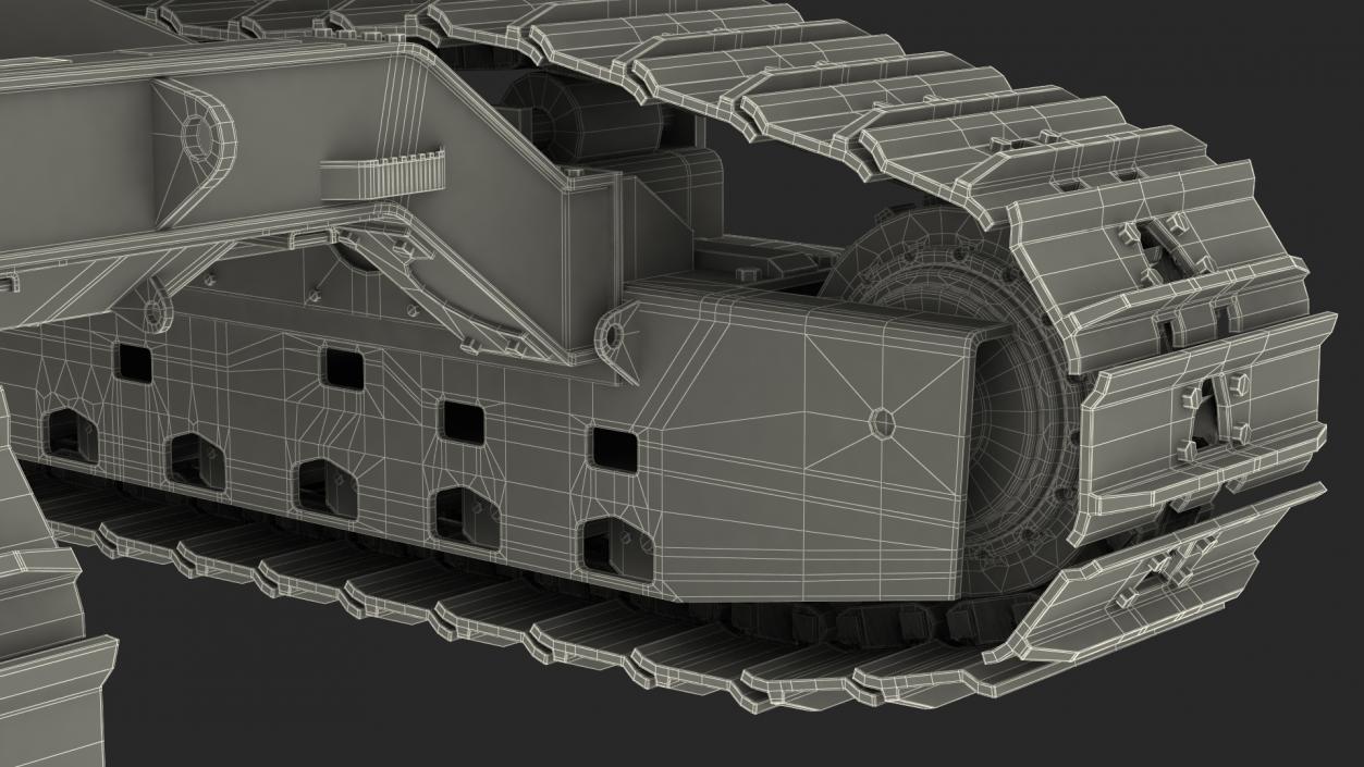 Tigercat 855D Tracked Feller Buncher Dirty Rigged 3D model