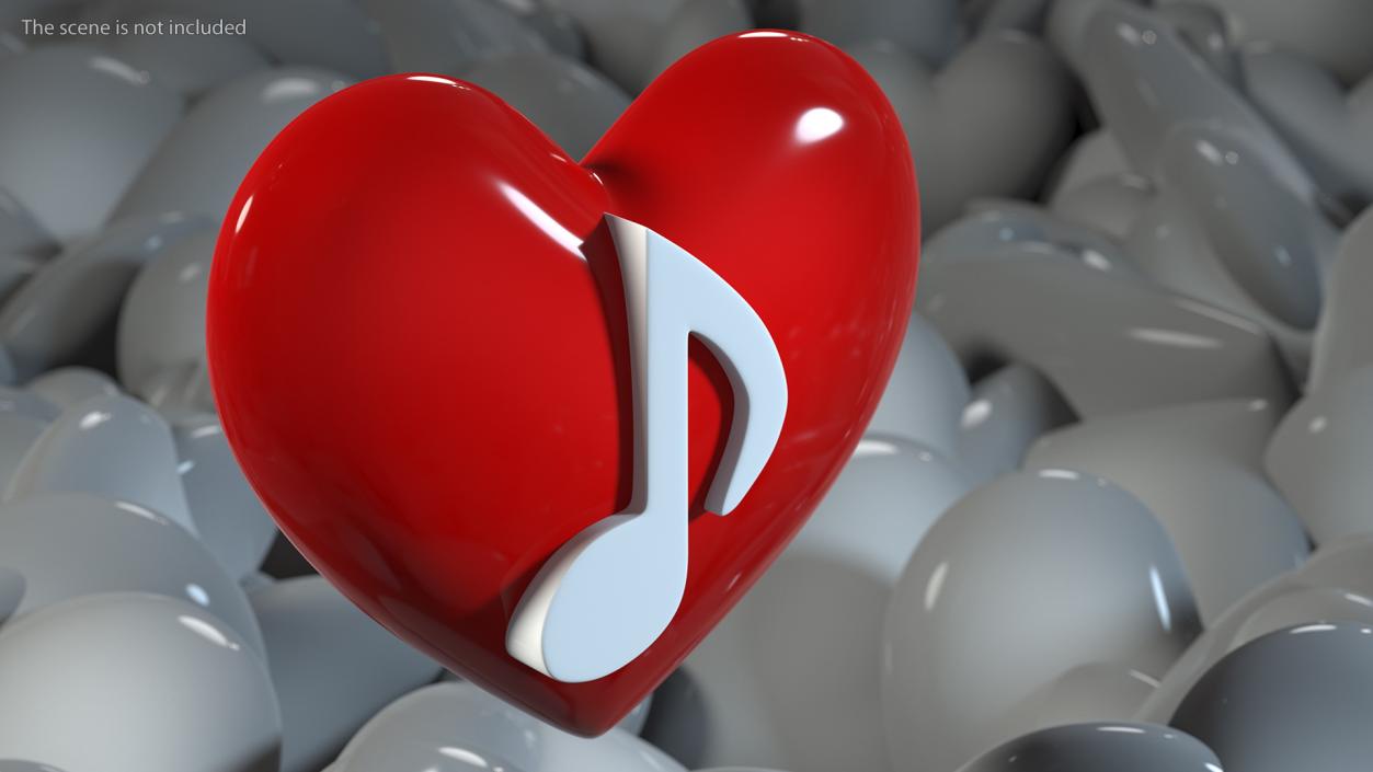 3D Heart with Music Note