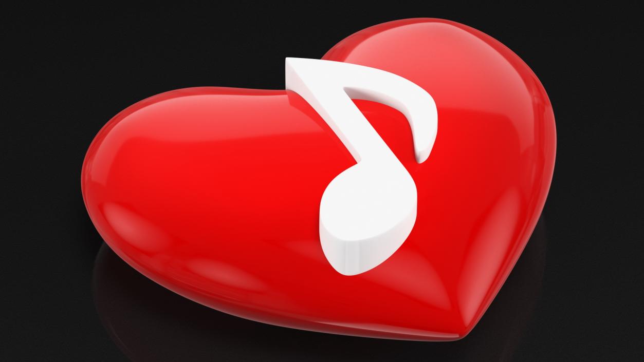 3D Heart with Music Note