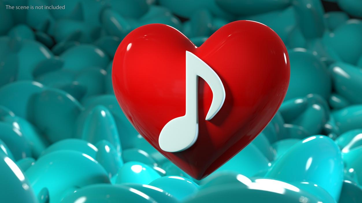 3D Heart with Music Note