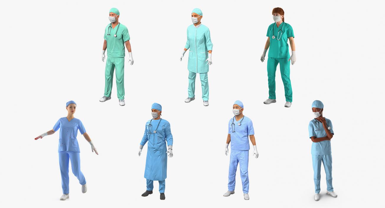 Rigged Doctors 3D Models Collection 3 3D