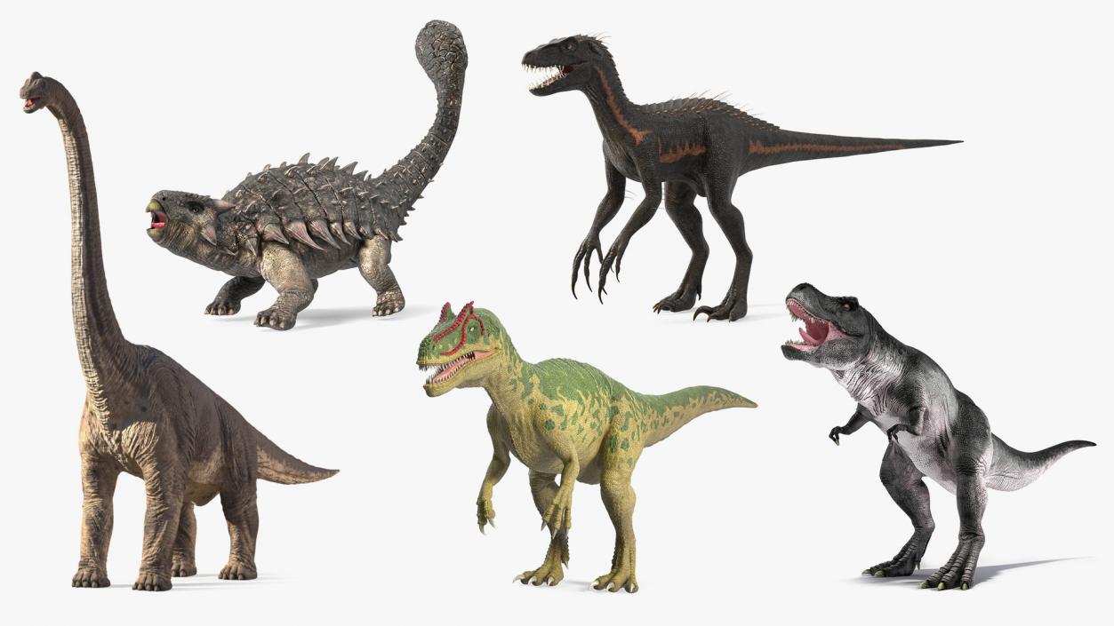 Rigged Dinosaurs Collection 8 3D model