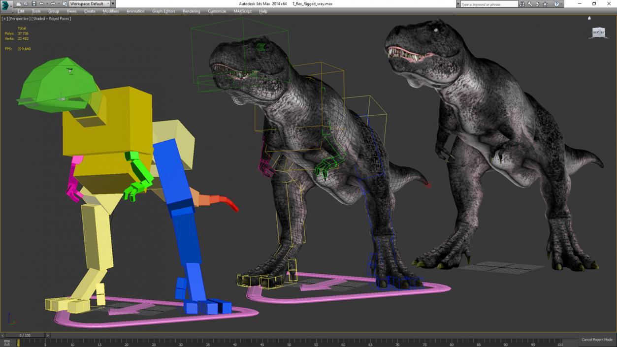 Rigged Dinosaurs Collection 8 3D model