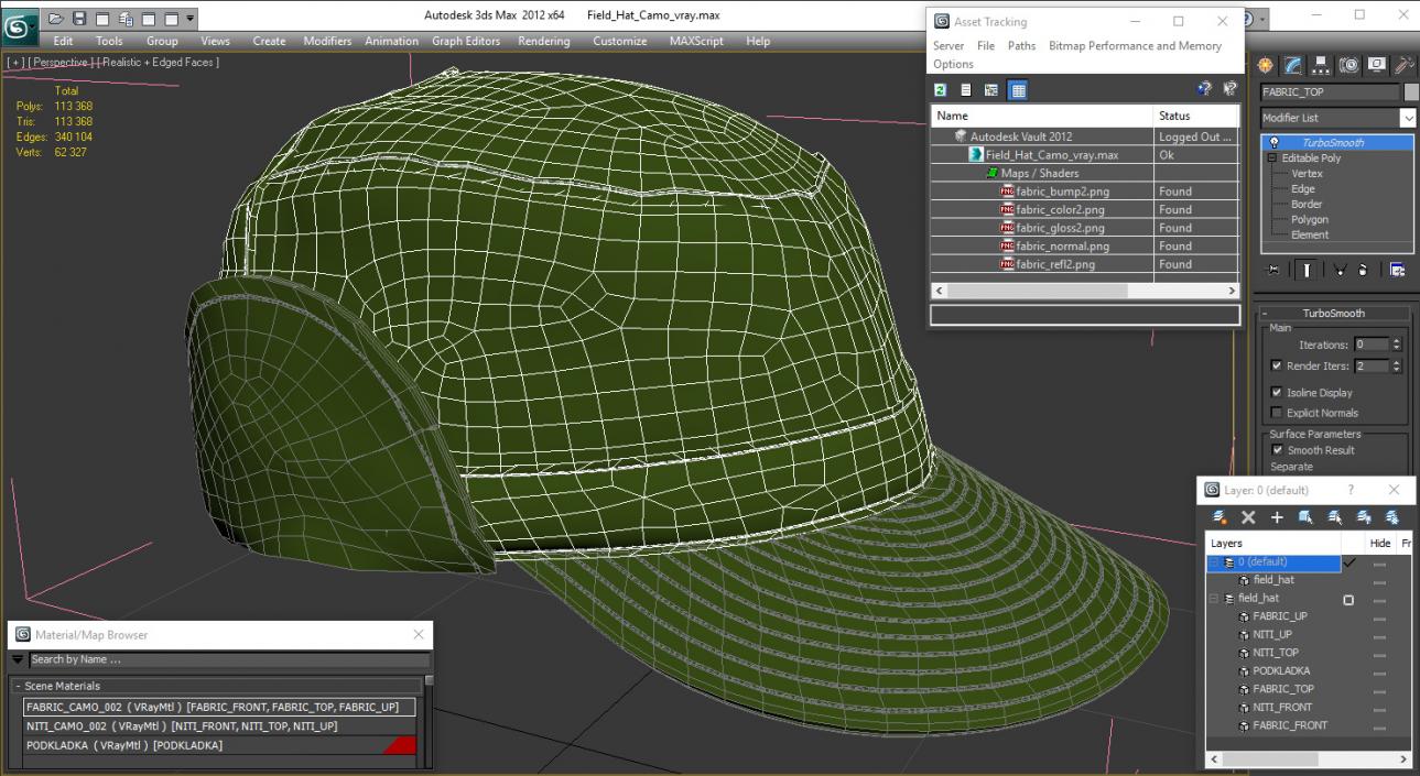 Field Hat Camo 3D model