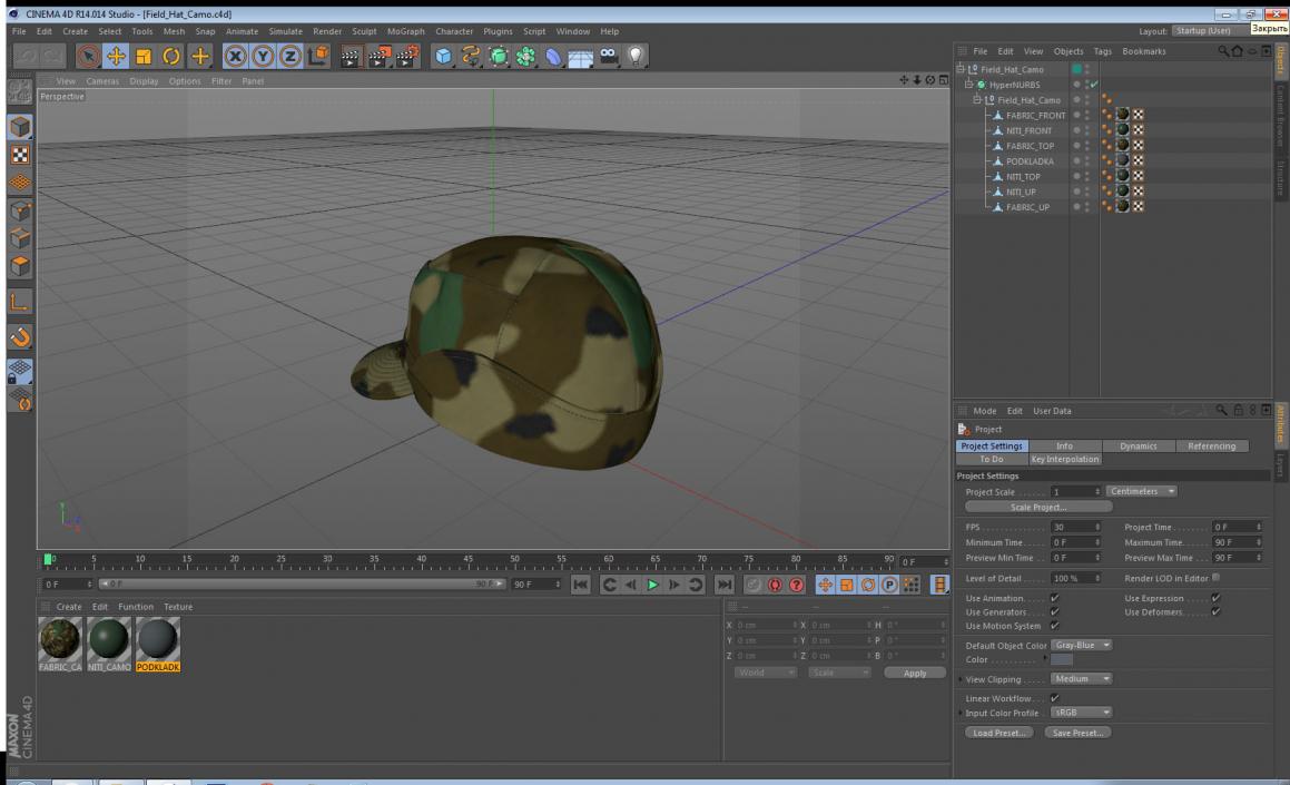 Field Hat Camo 3D model