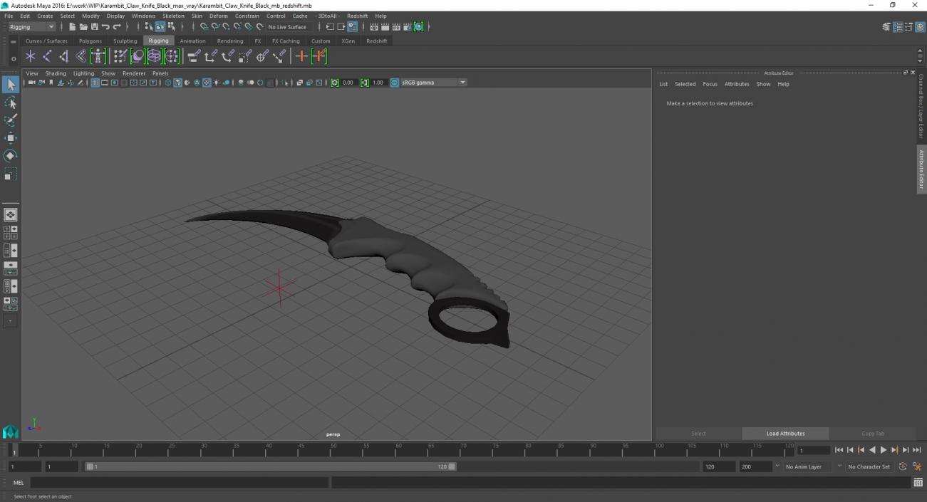 3D model Karambit Claw Knife Black