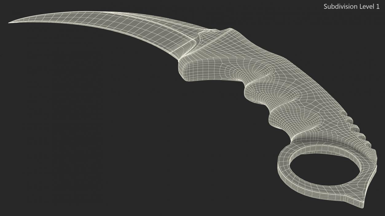 3D model Karambit Claw Knife Black