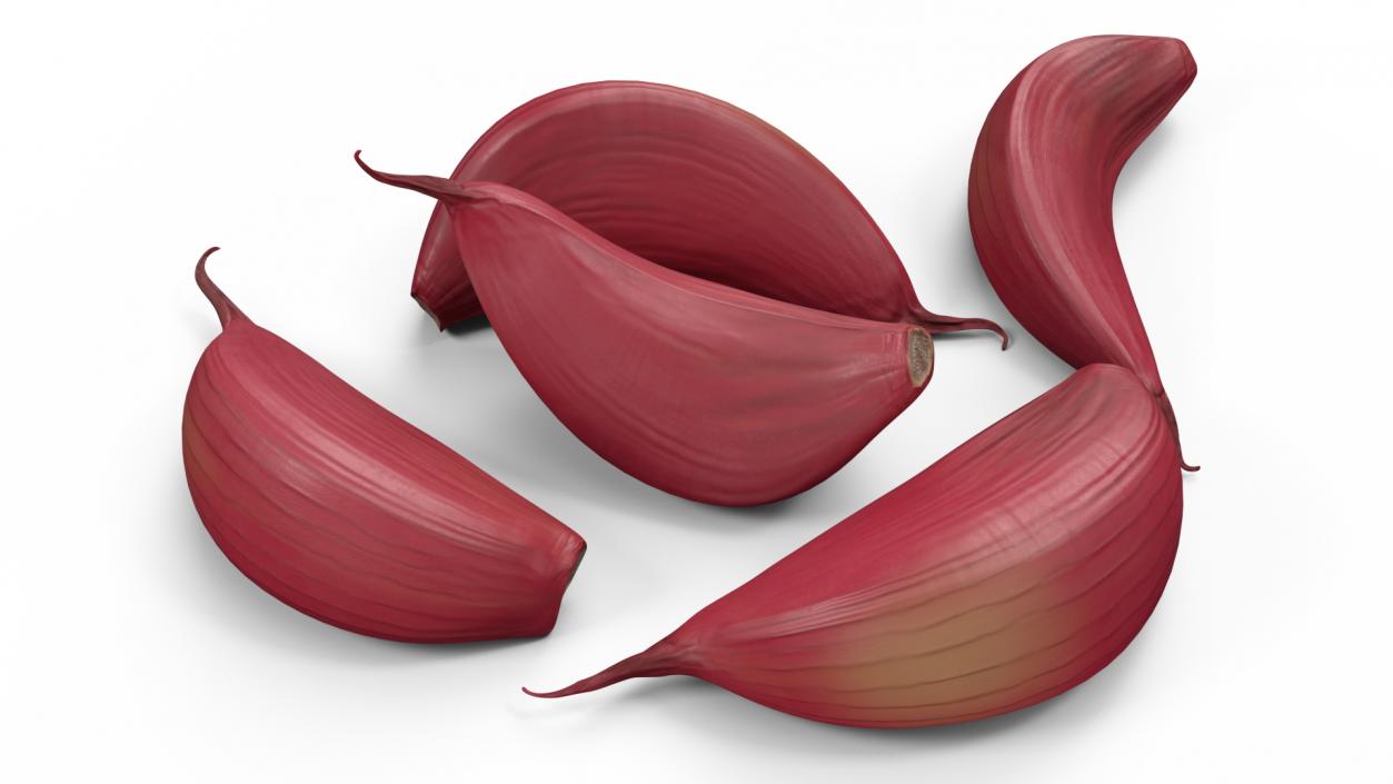 Five Garlic Cloves Red 3D