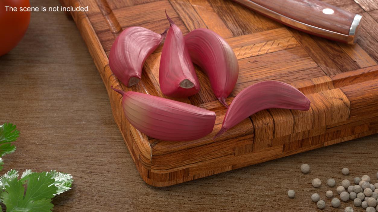 Five Garlic Cloves Red 3D