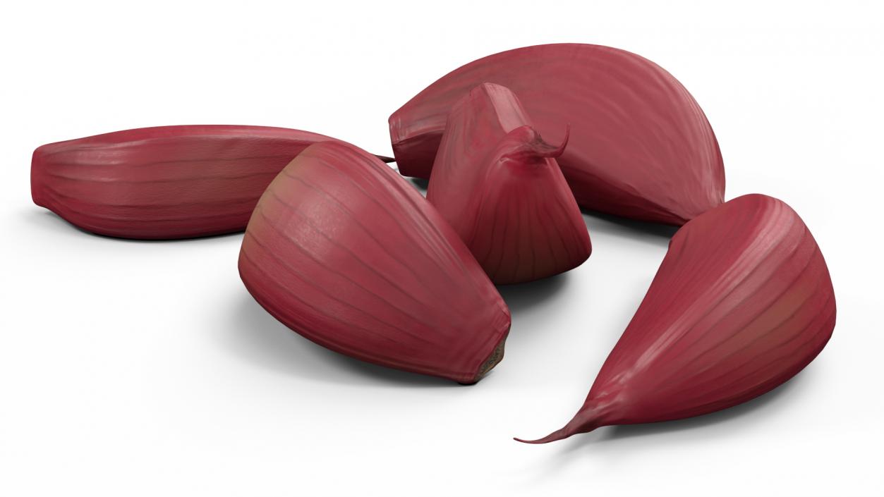 Five Garlic Cloves Red 3D