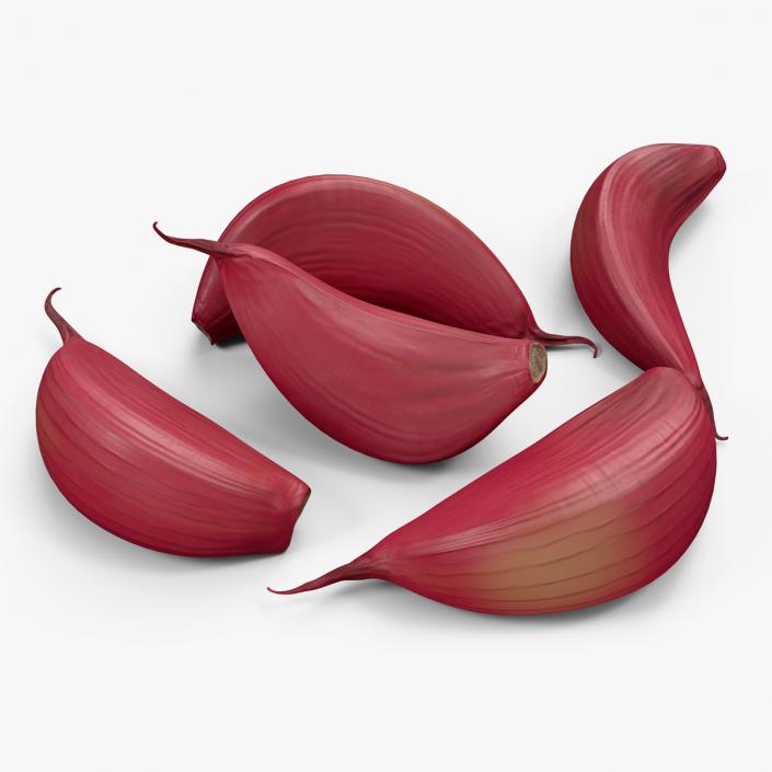 Five Garlic Cloves Red 3D