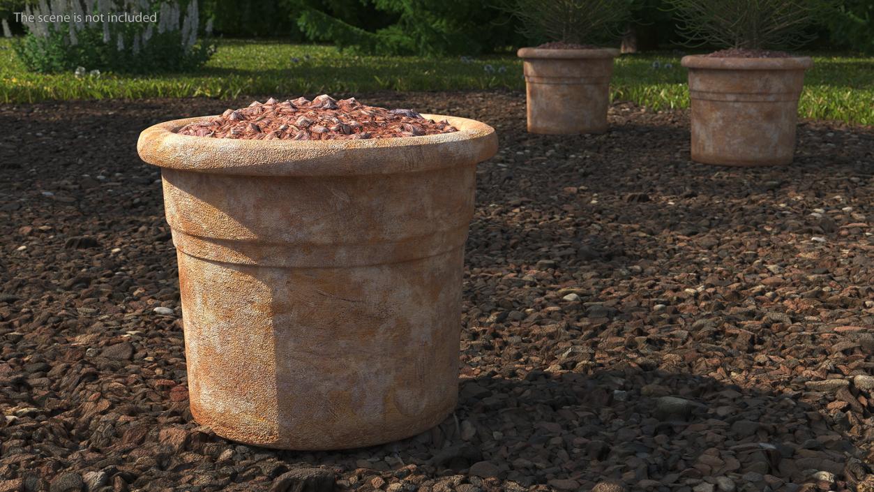 Clay Vase with Soil 3D model