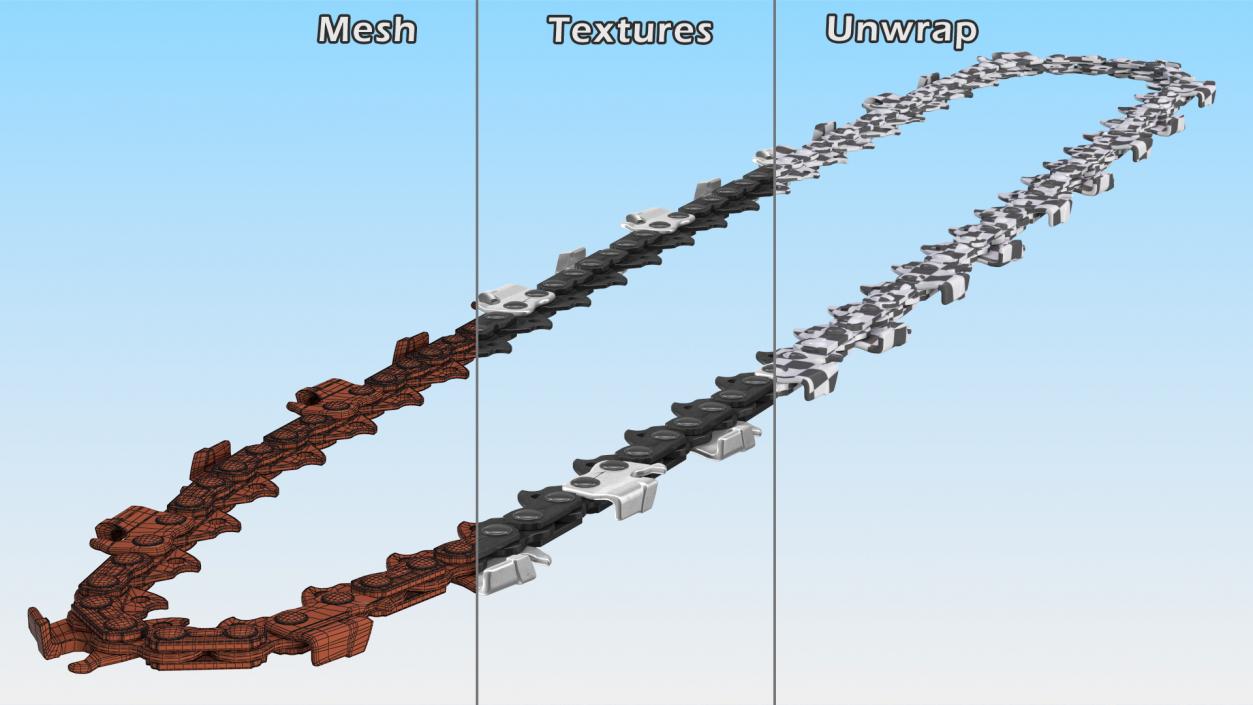 3D Chainsaw Black Chain Tension model