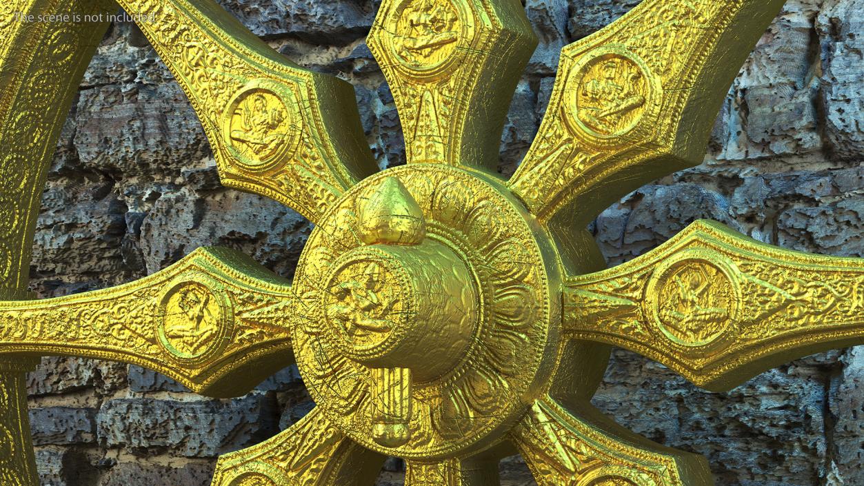 Golden Dharmachakra 3D model