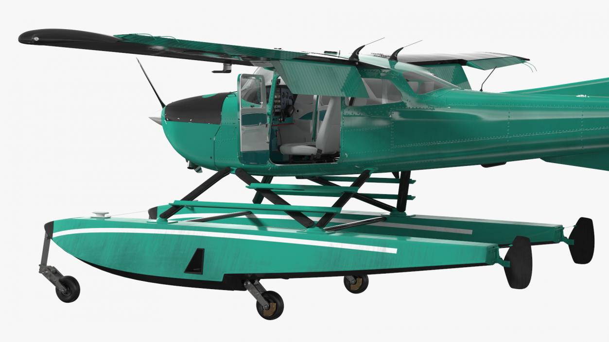 3D model Four Seat Seaplane Rigged