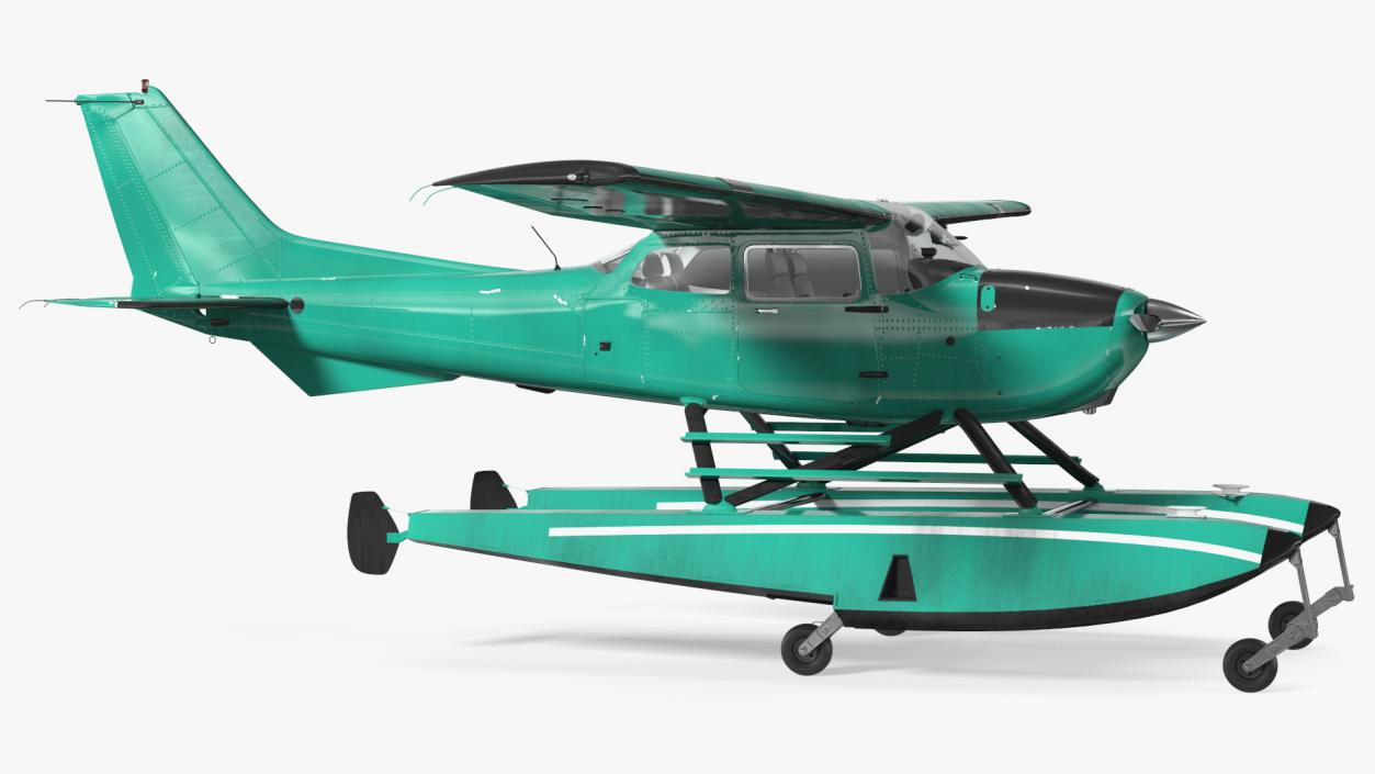 3D model Four Seat Seaplane Rigged