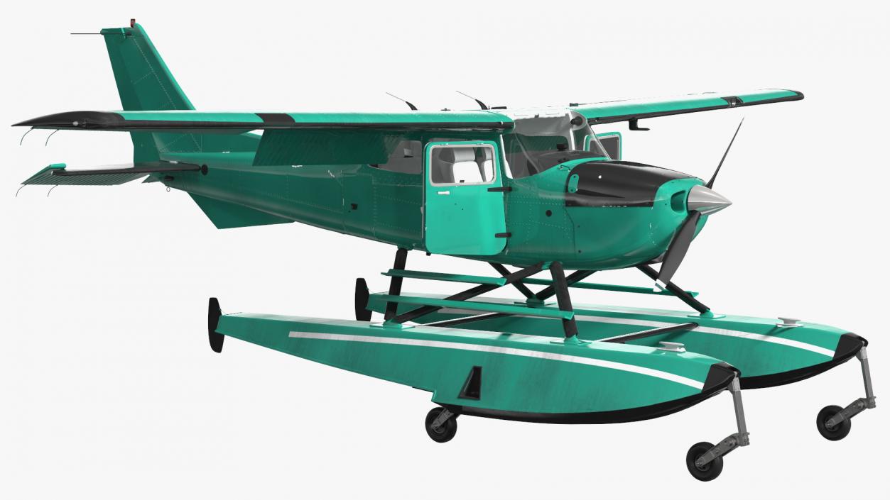 3D model Four Seat Seaplane Rigged