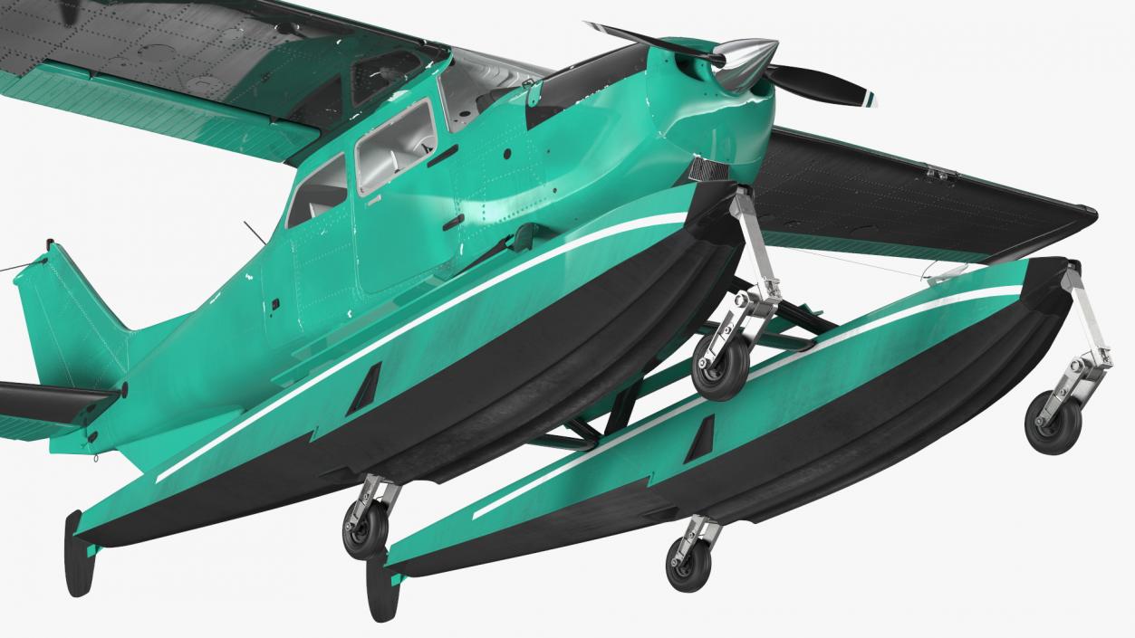 3D model Four Seat Seaplane Rigged