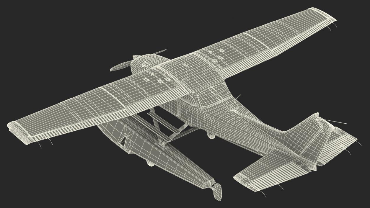 3D model Four Seat Seaplane Rigged