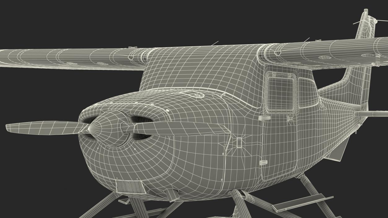 3D model Four Seat Seaplane Rigged