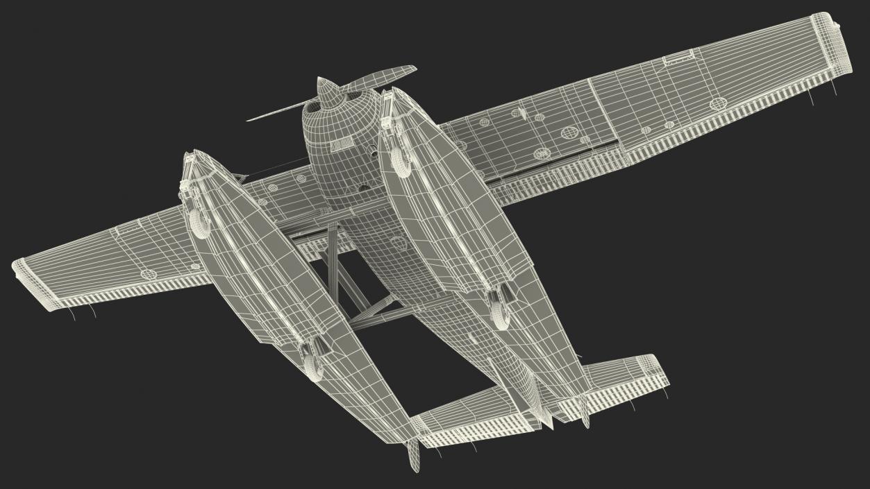 3D model Four Seat Seaplane Rigged