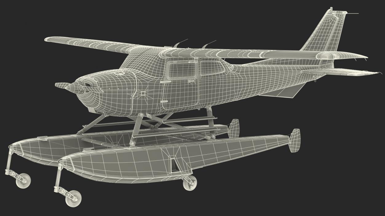 3D model Four Seat Seaplane Rigged