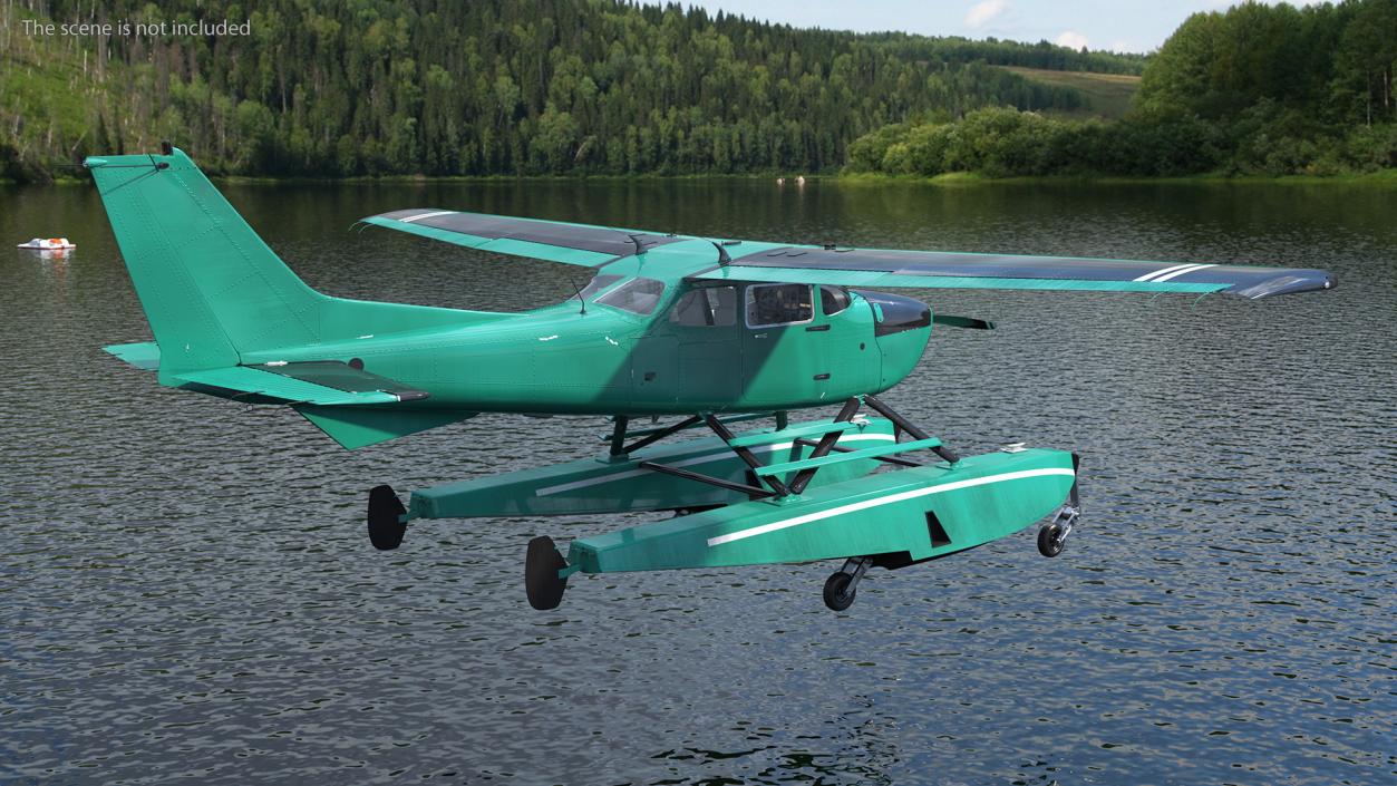 3D model Four Seat Seaplane Rigged