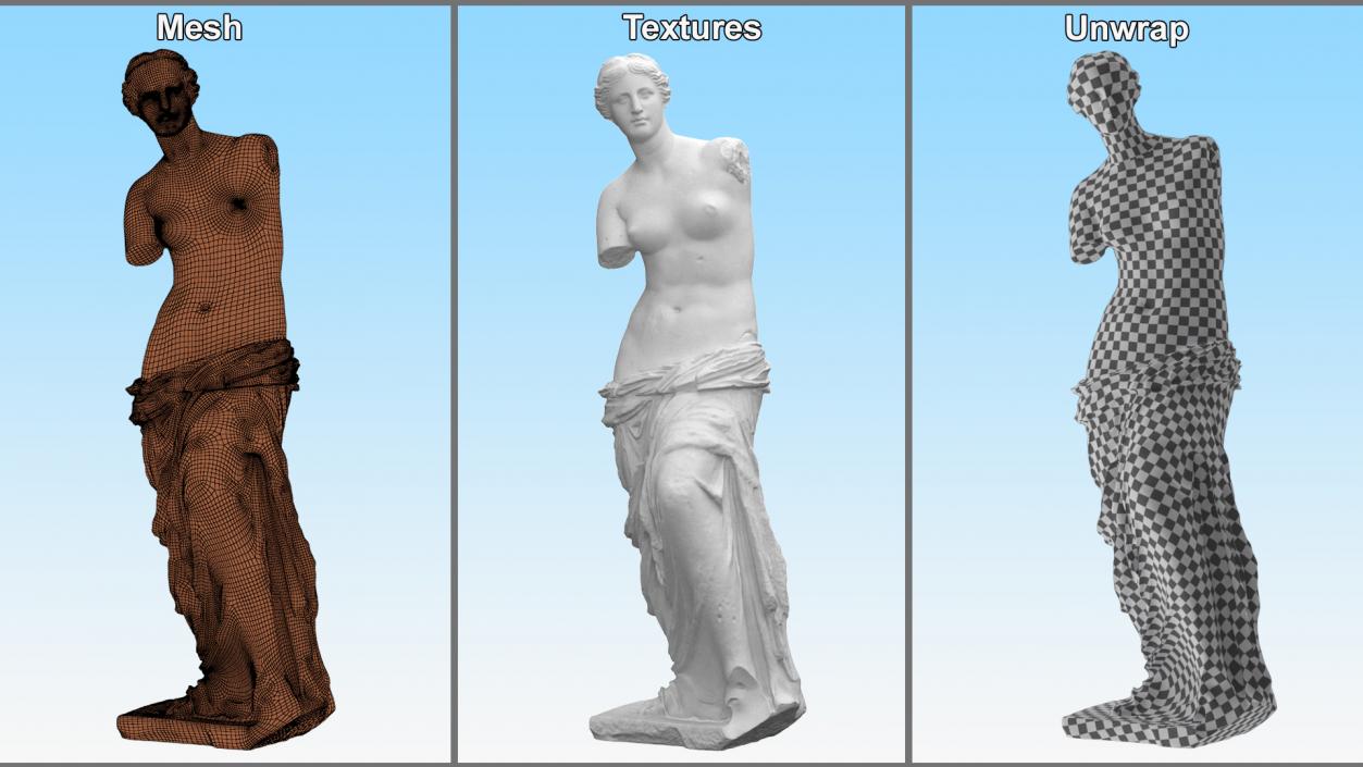 Statue of Venus de Milo Plaster for 3D Print 3D model