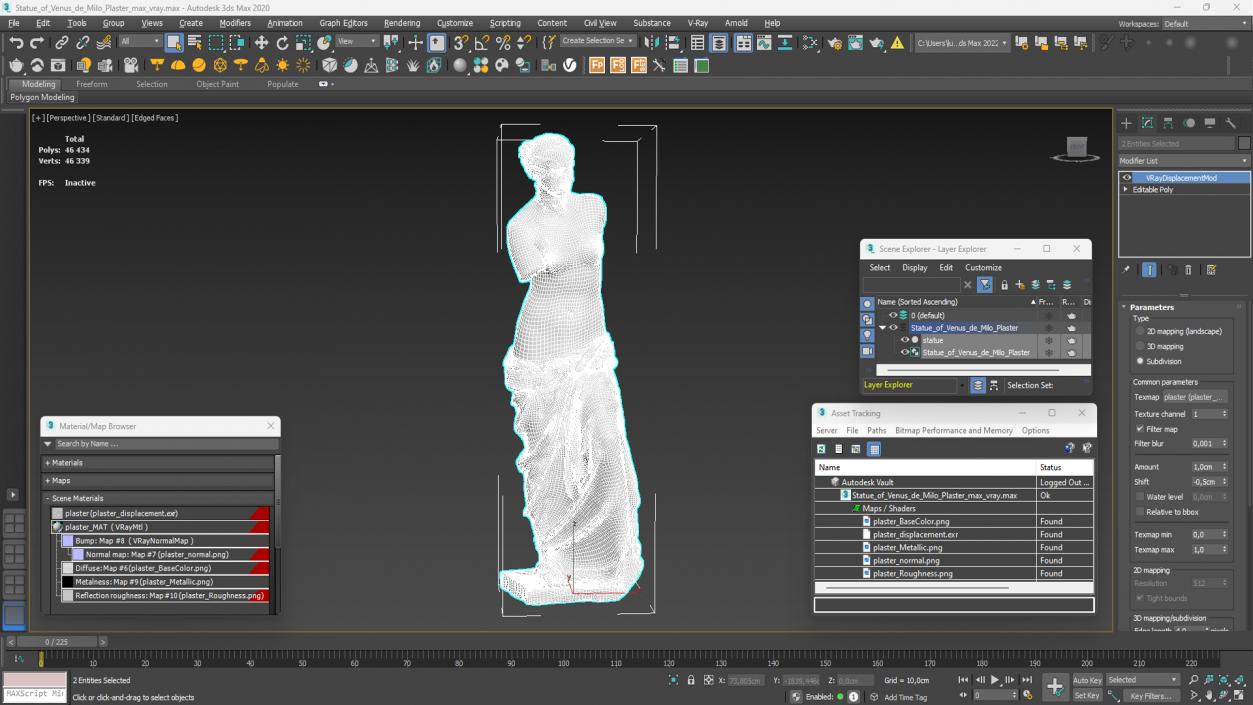 Statue of Venus de Milo Plaster for 3D Print 3D model