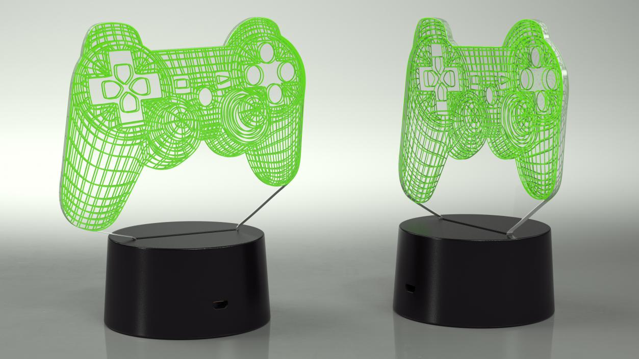 Console Controller 3D Lamp Green 3D