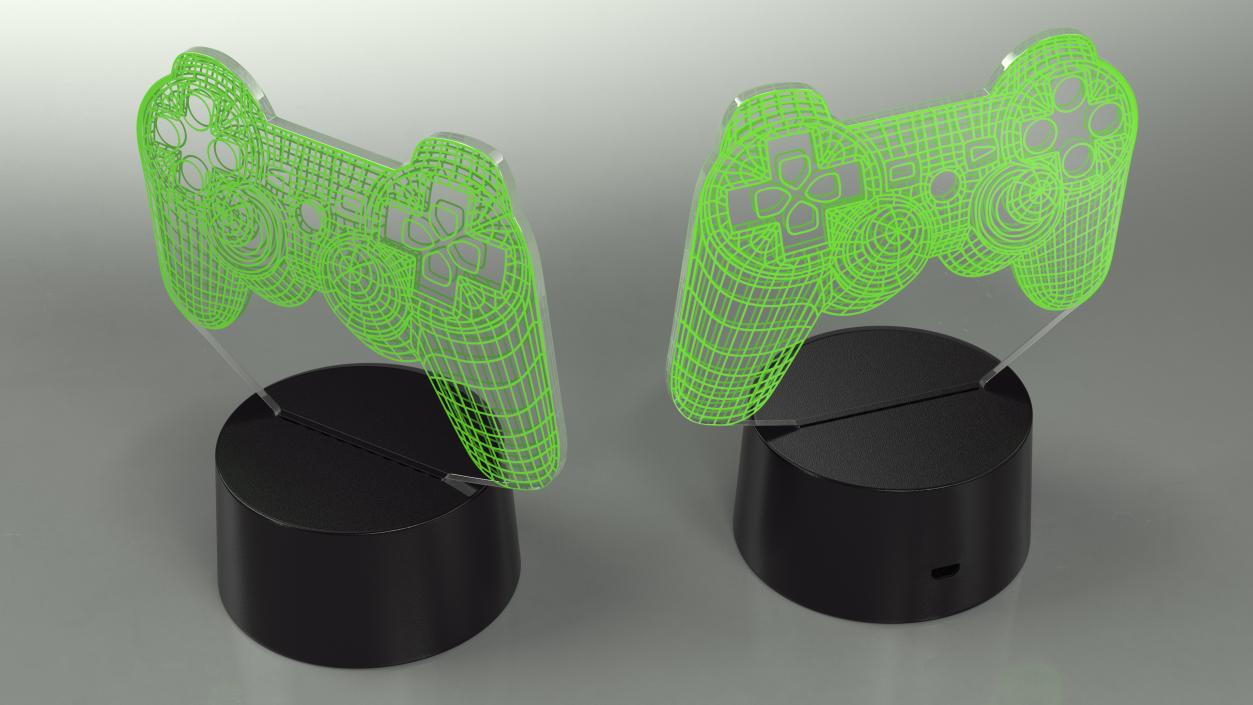 Console Controller 3D Lamp Green 3D