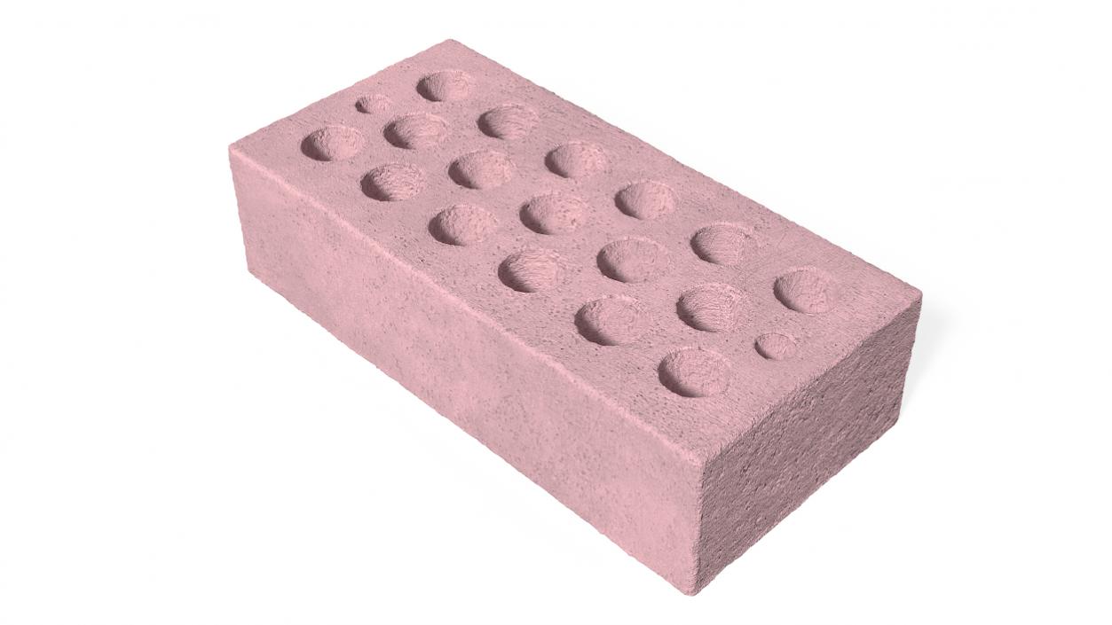 Perforated Calcium Silicate Block Red 3D