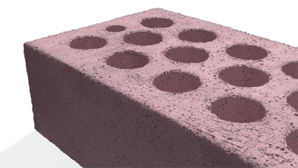 Perforated Calcium Silicate Block Red 3D