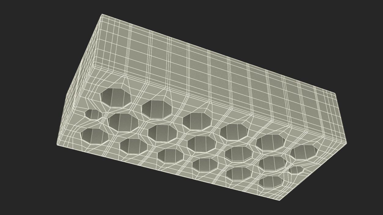 Perforated Calcium Silicate Block Red 3D