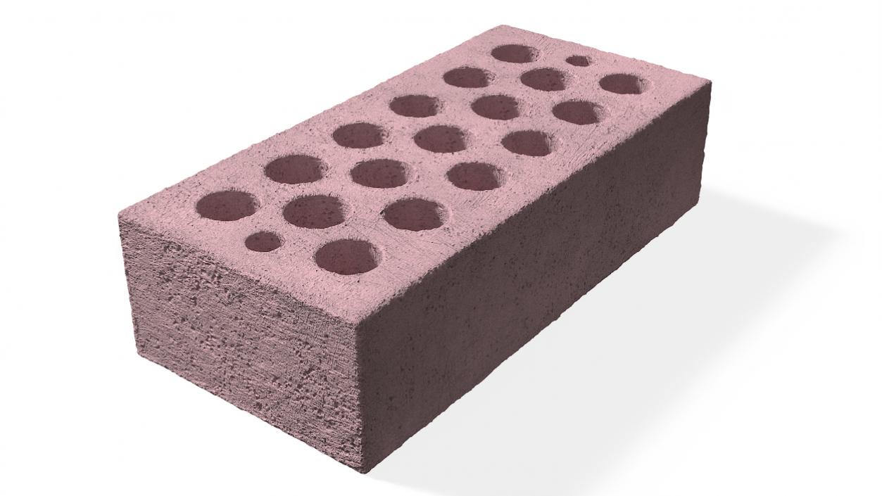 Perforated Calcium Silicate Block Red 3D