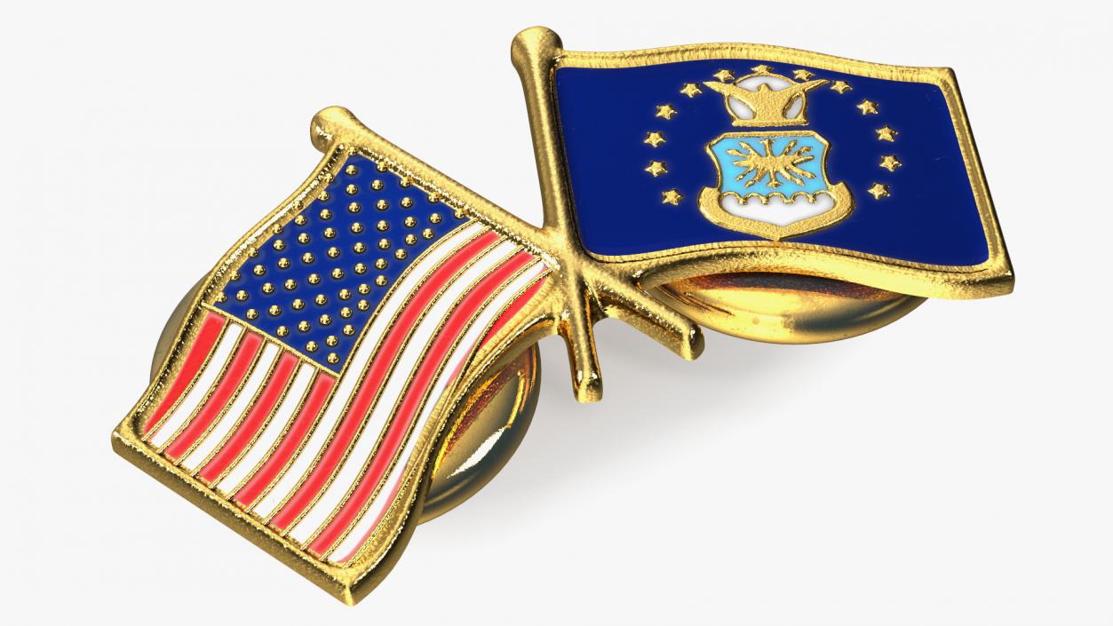 3D US and Air Force Lapel Pin