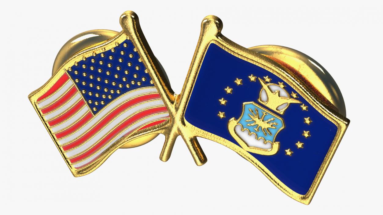 3D US and Air Force Lapel Pin