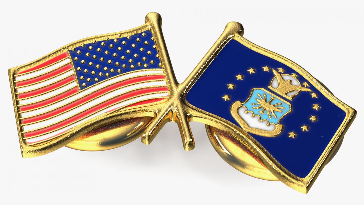 3D US and Air Force Lapel Pin