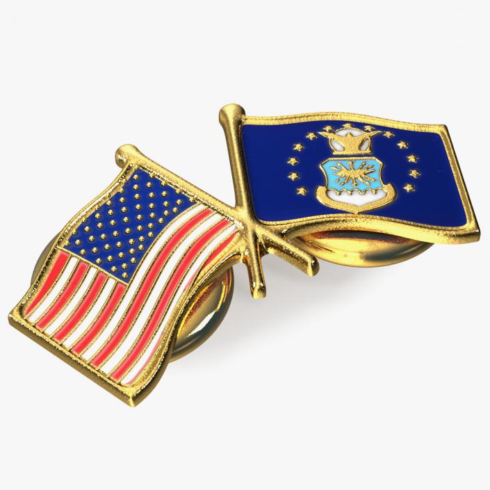 3D US and Air Force Lapel Pin