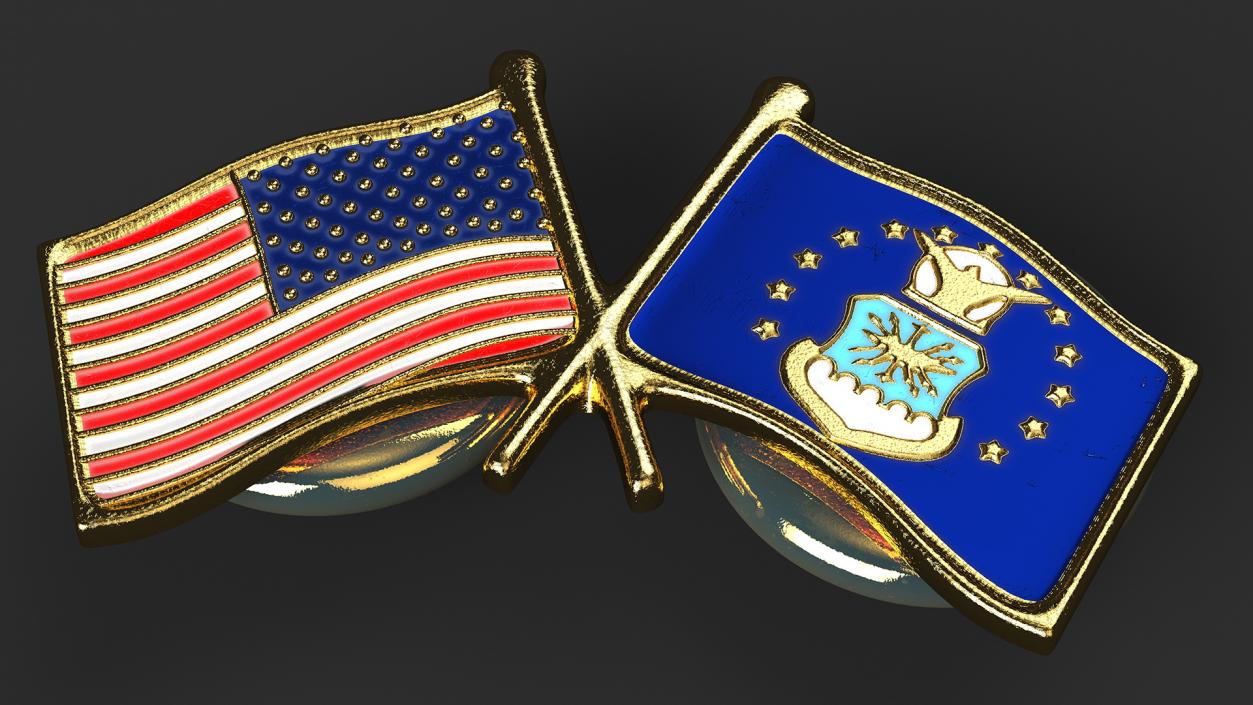 3D US and Air Force Lapel Pin