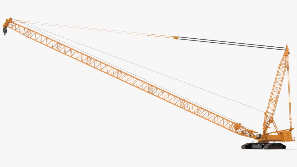 3D Heavy Lifting Crawler Crane Yellow Rigged