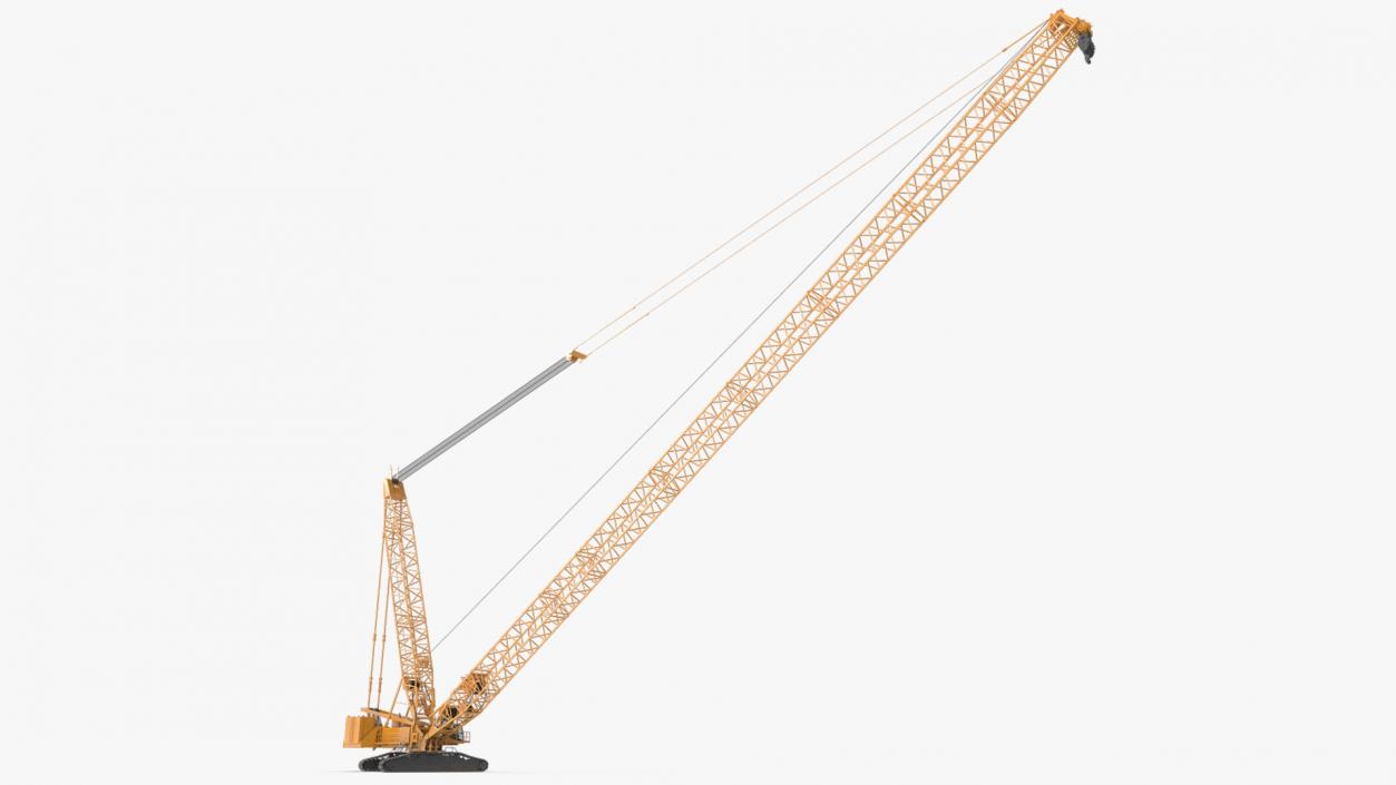 3D Heavy Lifting Crawler Crane Yellow Rigged